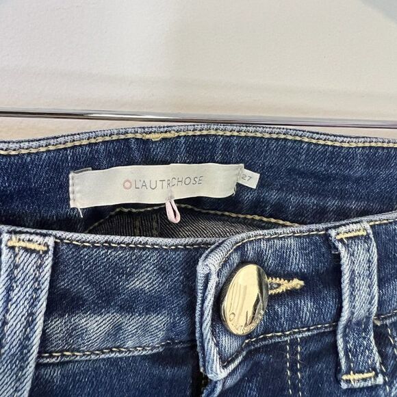 CLEARANCE - L'Autre Chose Medium Wash Distressed Wash Skinny Jeans - Picture 4 of 6